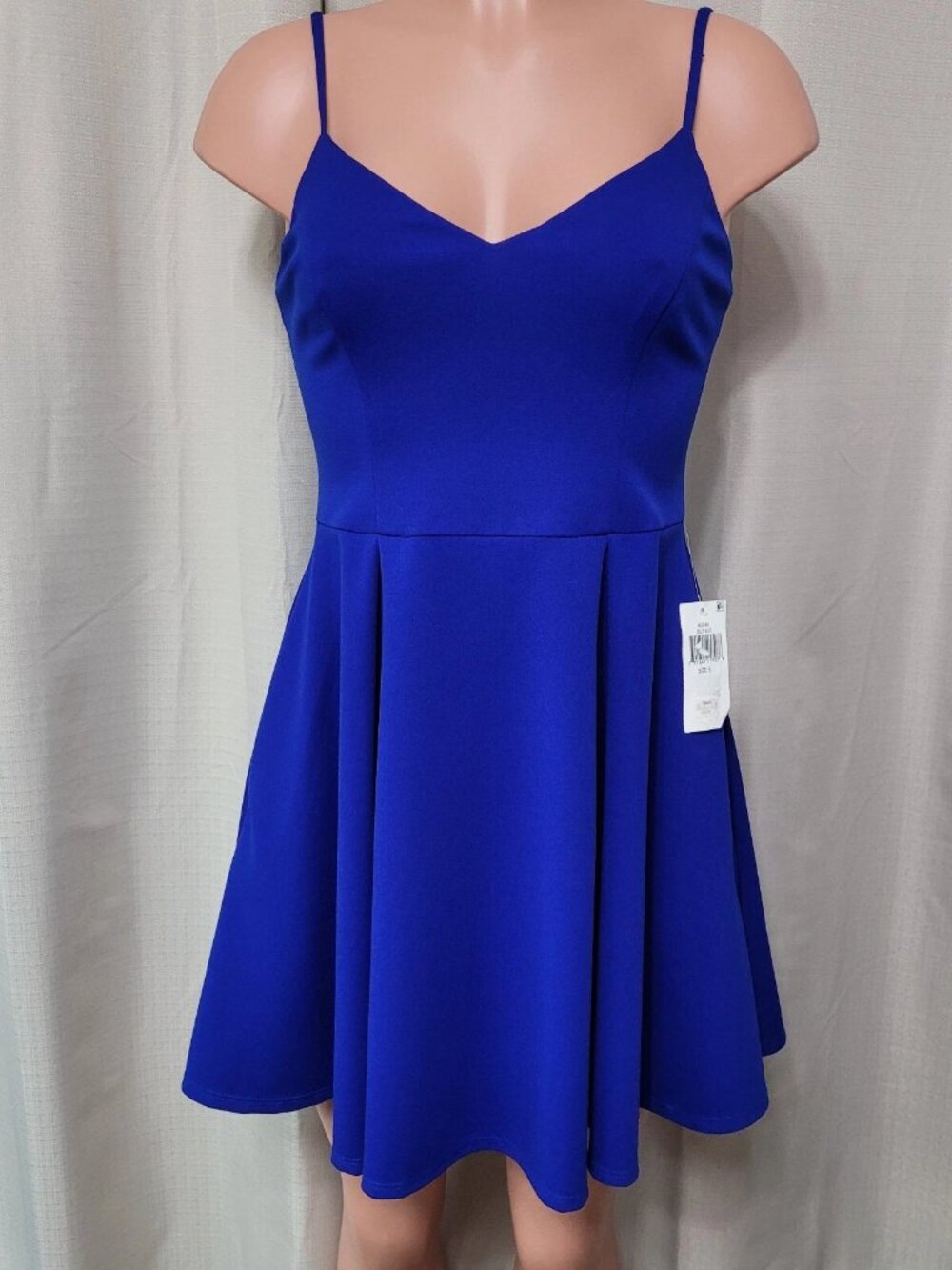 B. Darlin Scuba Crepe Spaghetti Strap Skater Mini Dress